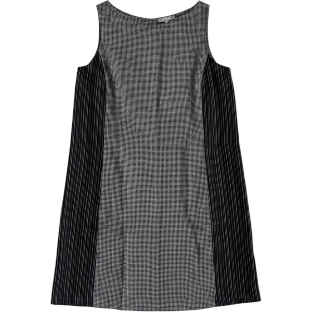 Habitat Grey Black Mixed Pattern Linen Cotton Shift Dress Small minimalist boho